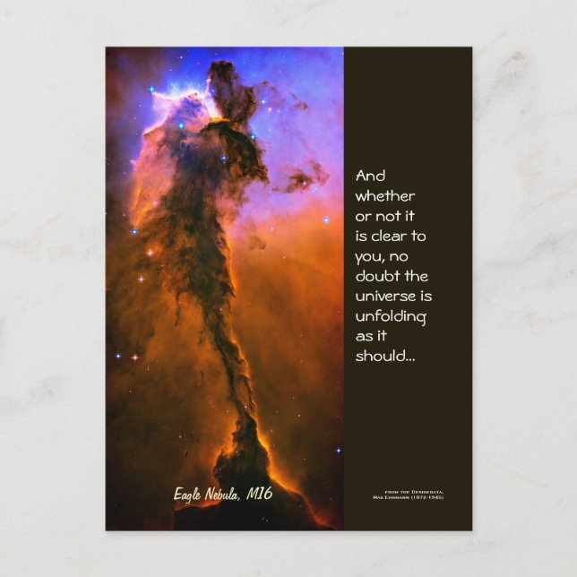 Desiderata Quote - Tower in Eagle Nebula, M16 Postcard (Front)