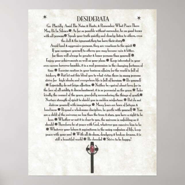DESIDERATA Sceptre Crucifix Poster (Front)