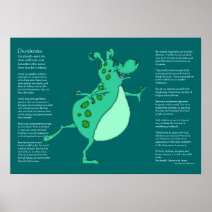 Desiderata - Skipping Green Alien Monster Poster