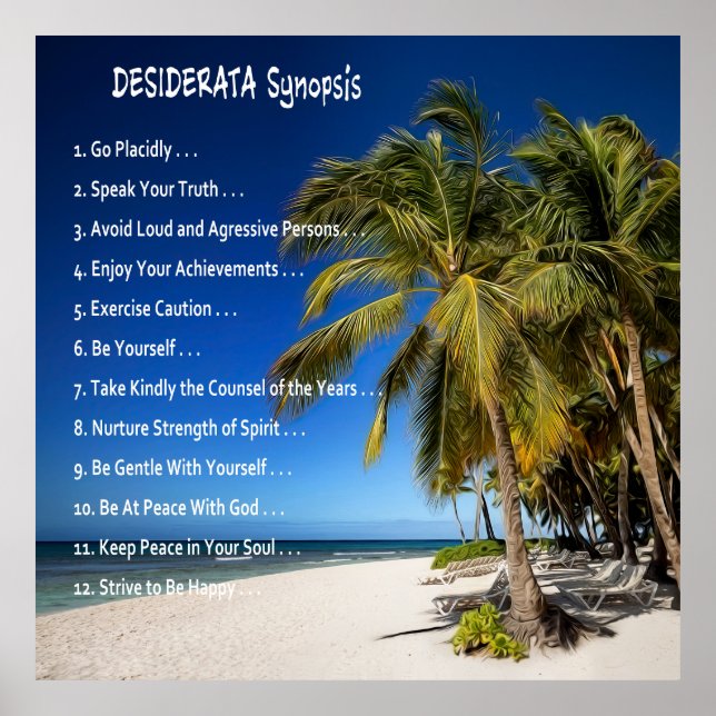 DESIDERATA Synopsis - Lounging Under the Palms Poster (Front)