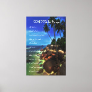 DESIDERATA Synopsis Mystical Rocky Beach Canvas Print