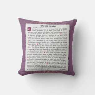 Desiderata - Things desired  Cushion