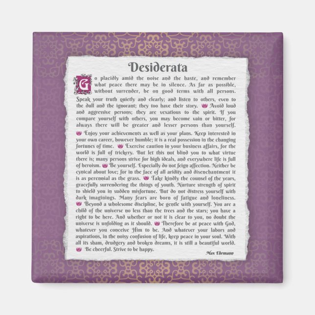 Desiderata - Things desired Magnet (Front)