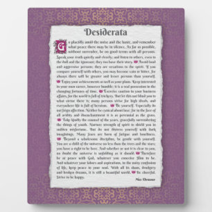 Desiderata - Things desired Plaque
