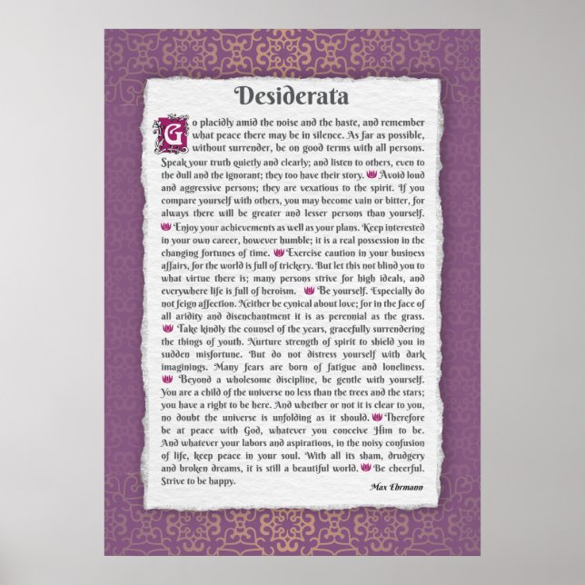 Desiderata - Things desired  Poster (Front)