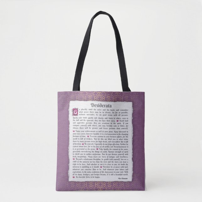 Desiderata - Things desired Tote Bag (Front)