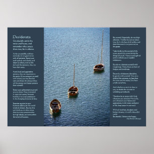 Desiderata - Three Boats on the Water Poster