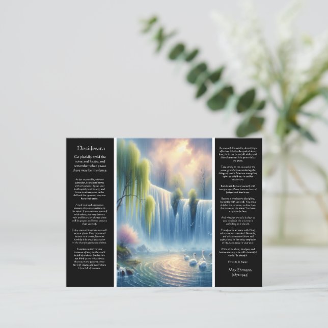 Desiderata Waterfall and Gentle Peace Postcard (Standing Front)