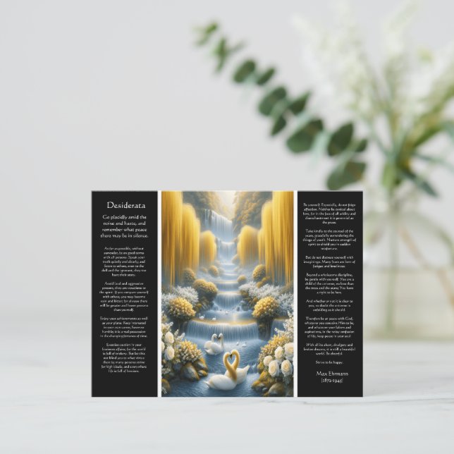 Desiderata Waterfall: Embrace, Heartfelt Union Postcard (Standing Front)