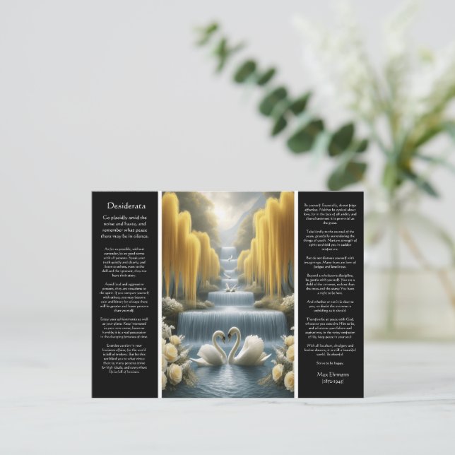 Desiderata Waterfall: Golden Heart's Reflection Postcard (Standing Front)