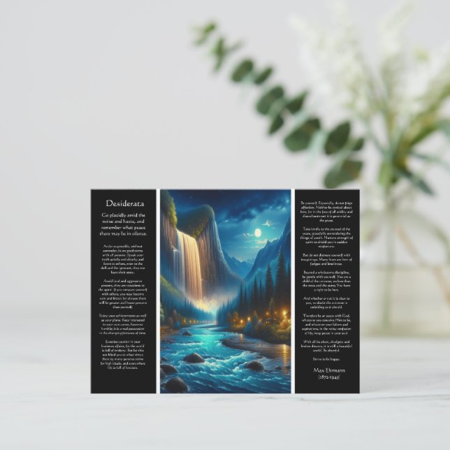 Desiderata Waterfall Journey Postcard (Standing Front)