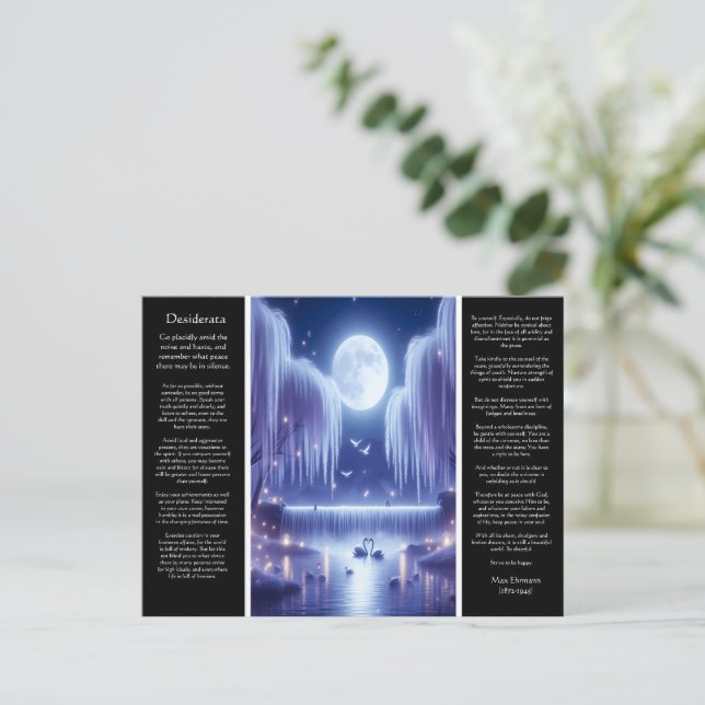 Desiderata Waterfall: Luminous Willow Heart Postcard (Standing Front)
