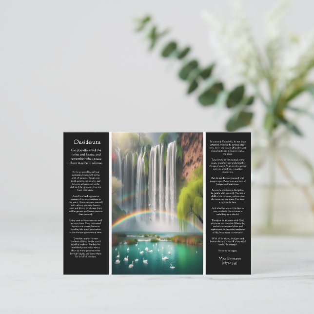 Desiderata Waterfall: Rainbow Over Falling Love's  Postcard (Standing Front)