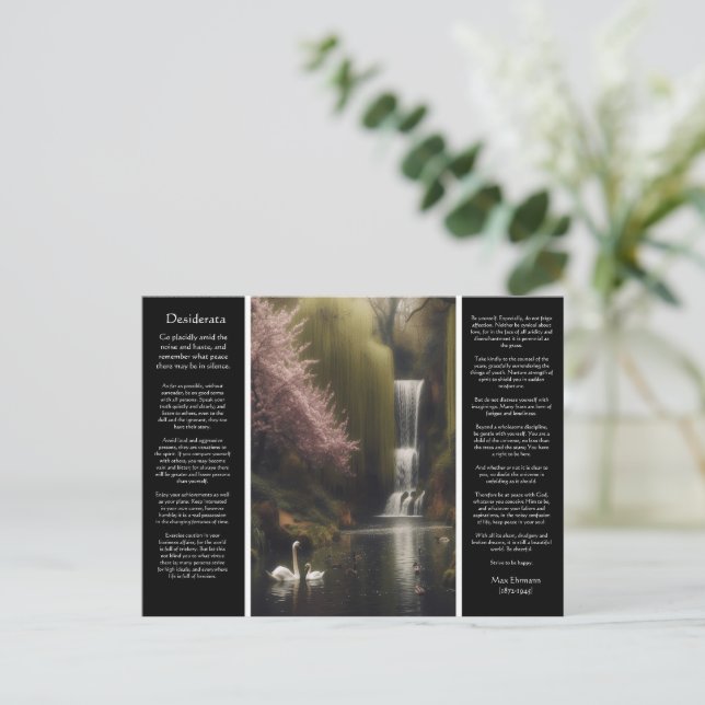 Desiderata Waterfall: Romance in Woodland Bloom Postcard (Standing Front)