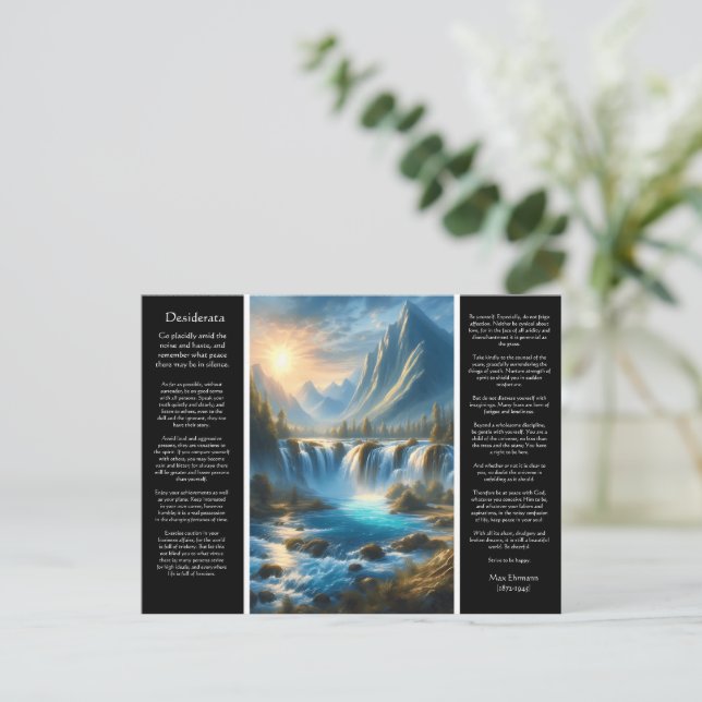 Desiderata Waterfall Tranquillity Postcard (Standing Front)
