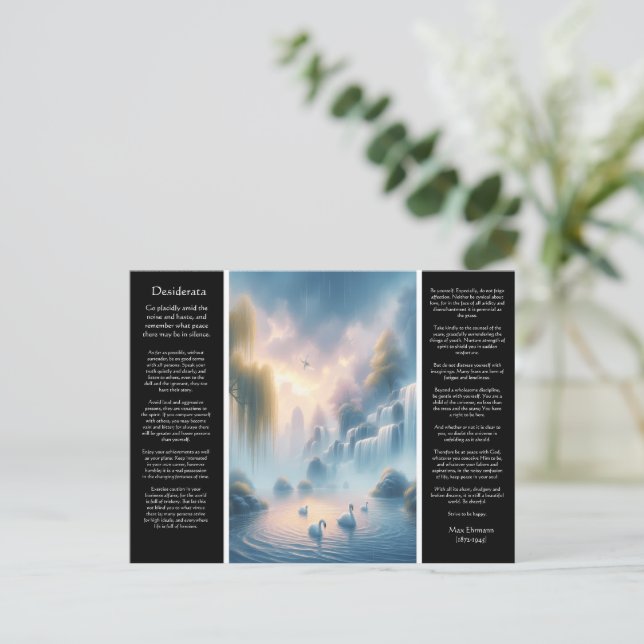 Desiderata Waterfall Whispers of Dawn Postcard (Standing Front)