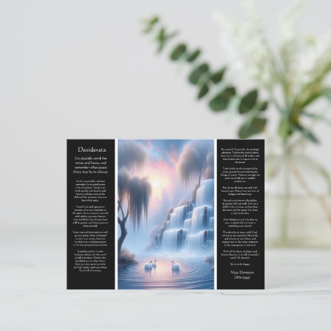 Desiderata Waterfall's Calm Pastel Hues Postcard (Standing Front)
