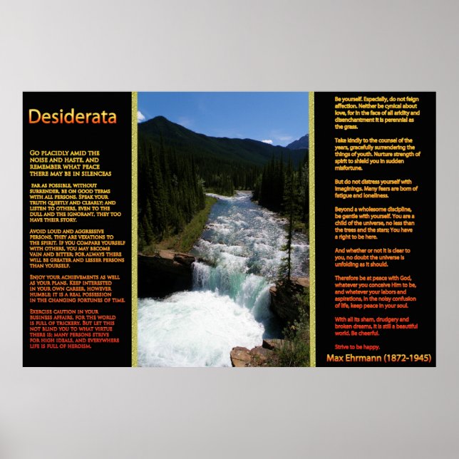 DESIDERATA Waterfalls Orange Posters 8 (Front)
