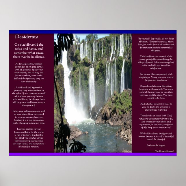 DESIDERATA Waterfalls Posters 3 (Front)