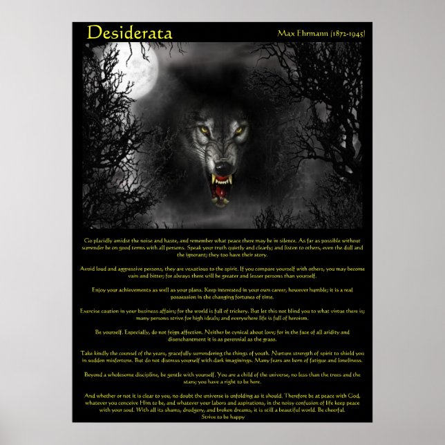 Desiderata Werewolf Posters (Front)
