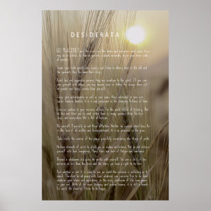 DESIDERATA Wheat Field Poster