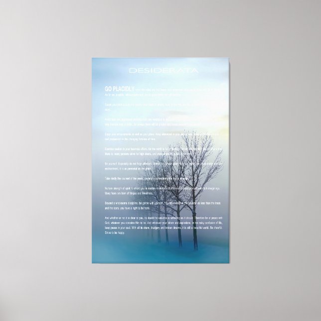 DESIDERATA Winter Trees Canvas Print (Front)