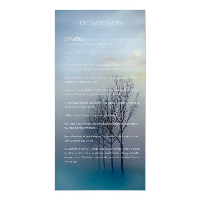 DESIDERATA Winter Trees Poster (Front)