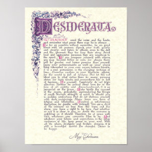 DESIDERATA with Florentine Colours Poster