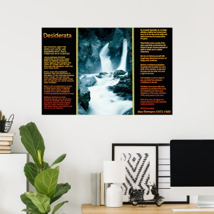 Desiderata with Majestic Waterfall Poster
