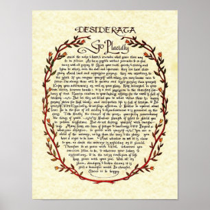 DESIDERATA with Wreath Trim Poster