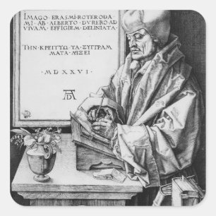 Desiderius Erasmus  of Rotterdam, 1526 Square Sticker