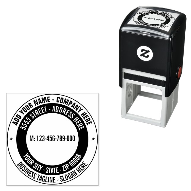 Desig Your Own Colour Address Round Stamp Template (In Situ)
