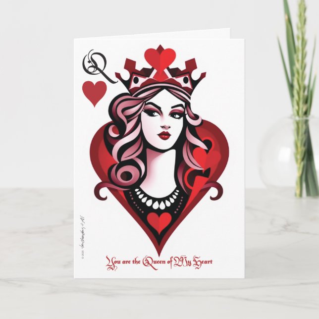 Design 03 Queen of My Heart Valentine Card (Front)