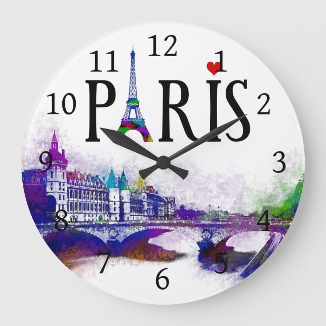 design 177 Paris France Large Clock (Front)