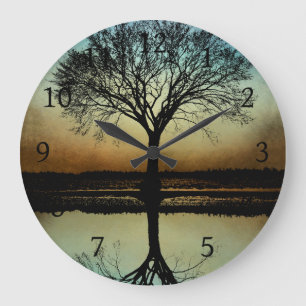 design 178 Tree Silhouette Large Clock