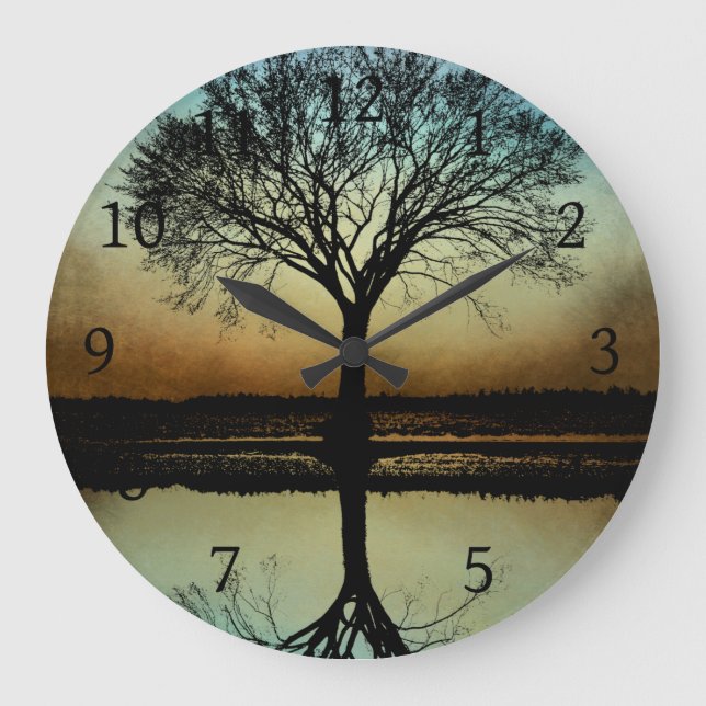 design 178 Tree Silhouette Large Clock (Front)