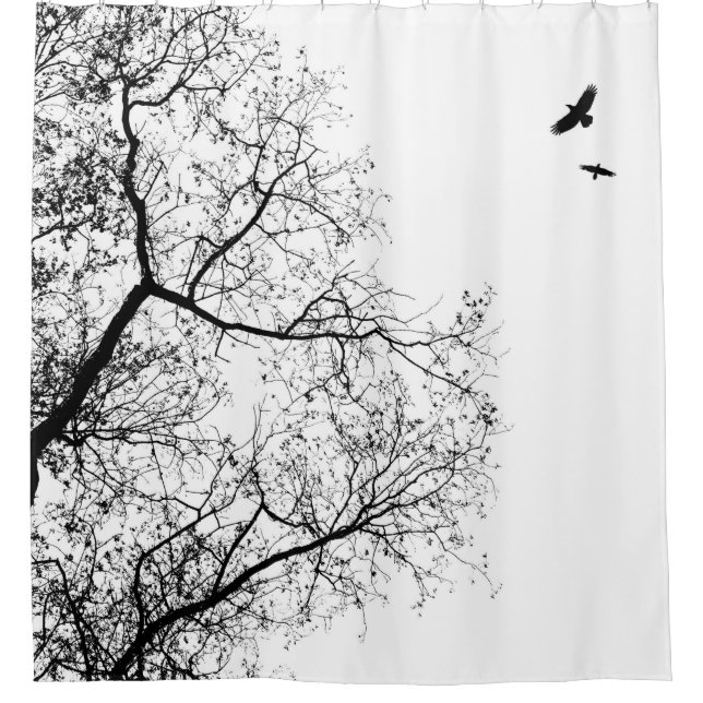 Design 24 Crow Raven Shower Curtain (Front)