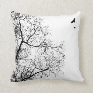 Design 24 Trees and Birds Crow Raven Cushion