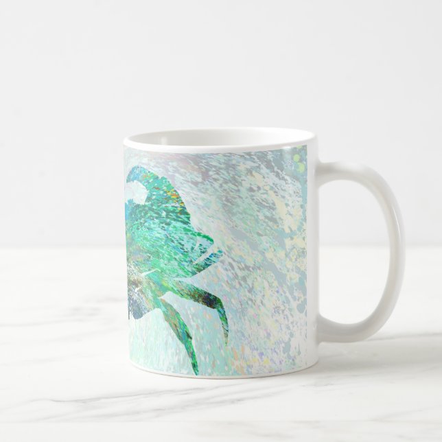 Design 41 turquoise crab coffee mug (Right)