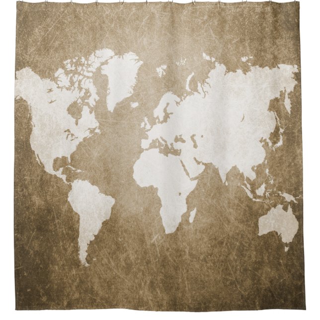 Design 56 world map shower curtain (Front)