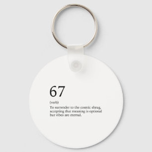 Design 67 Meme Six Seven 6-7 Funny Internet Joke V Key Ring