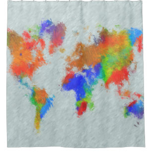 Design 78 World Map Shower Curtain
