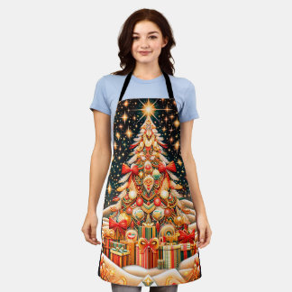 Design A Bright Merry Christmas Tree Cooks Apron