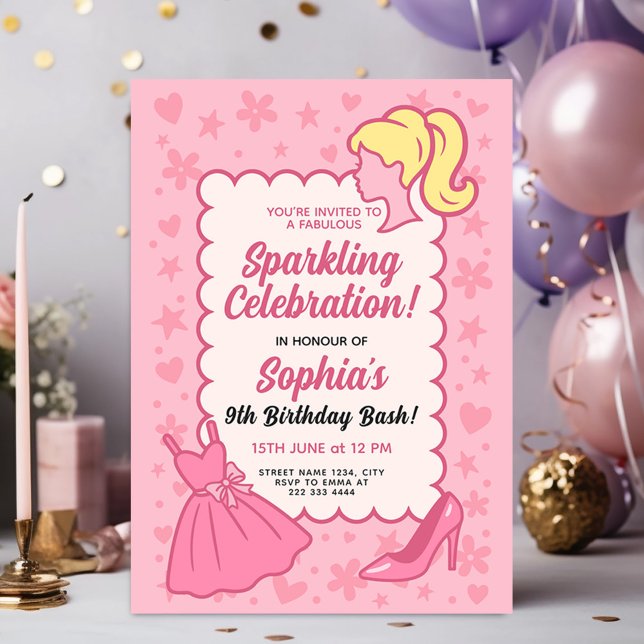 Design a Glamourous Sparkling Birthday Invitation (Creator Uploaded)