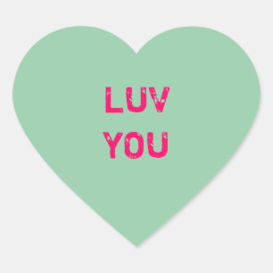 Design a Green Conversation Heart Sticker