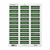design a green striped return address label (Full Sheet)