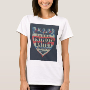 Design a t-shirt with the slogan "Proud Patriots U