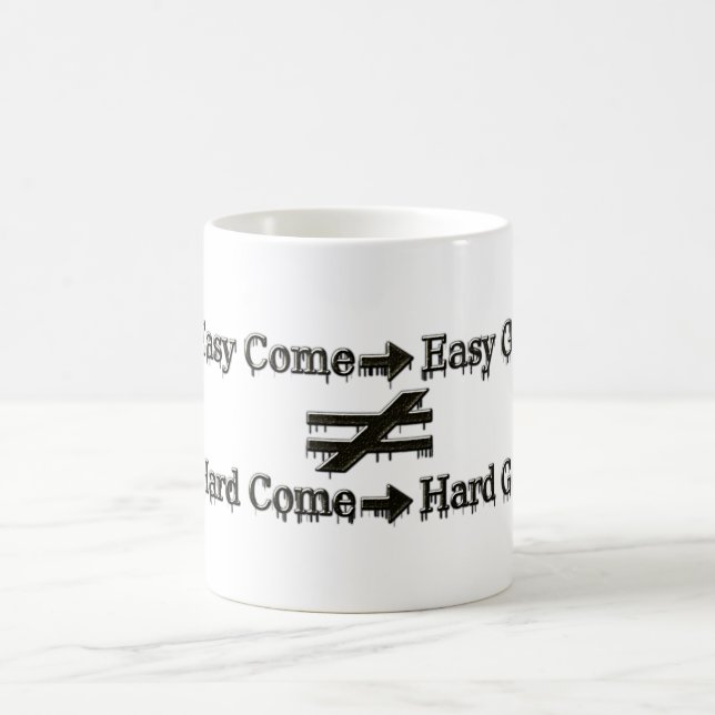 Design About Easy Work And Hard Work Relationship  Coffee Mug (Center)