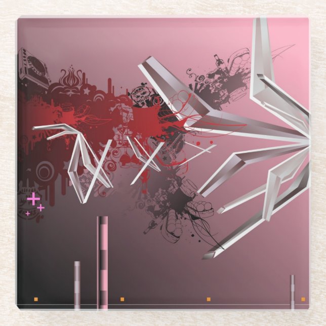 Design Backgrounds Glass Coaster (Front)