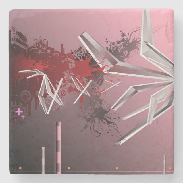 Design Backgrounds Stone Coaster (Front)